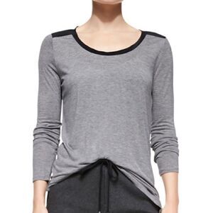 𝅺euc Vince Contrast trim slub long sleeve tee sz L